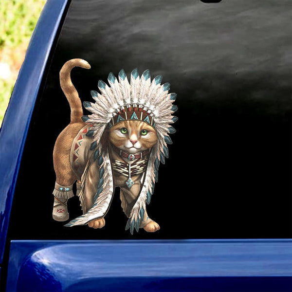 Native Cat Car Decal Sticker | Waterproof | PVC Vinyl | CS1178-BehighStyle