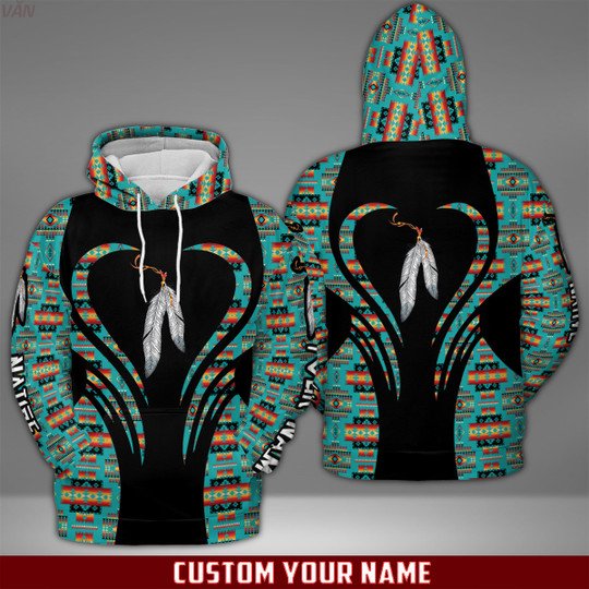Native Pattern Feathers Custom Name 3D All Over Print | Adult | CN247