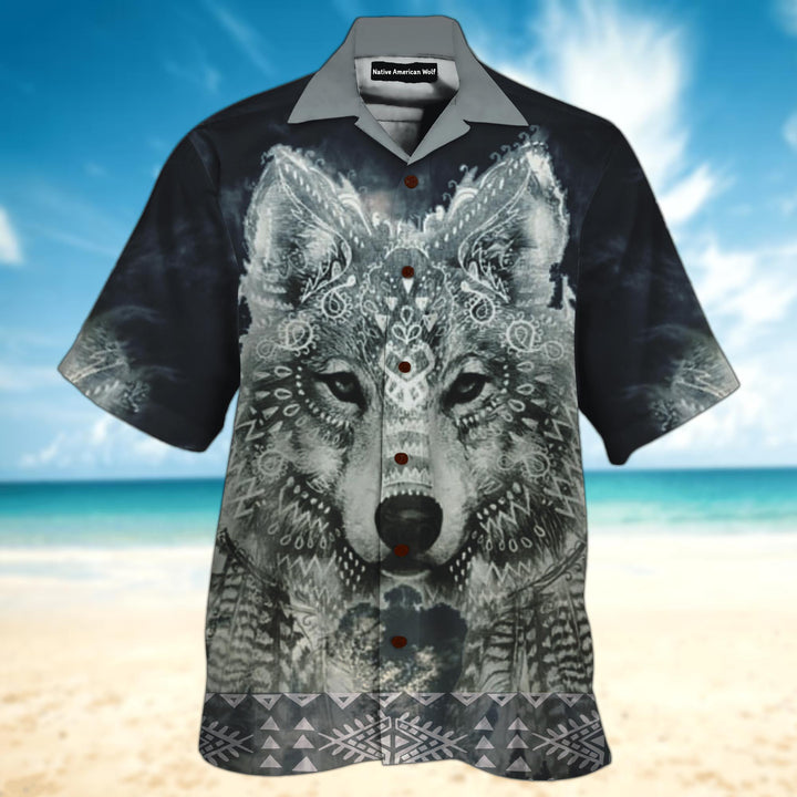 Native Wolf Hawaiian Shirt | For Men & Women | HW1595-BehighStyle