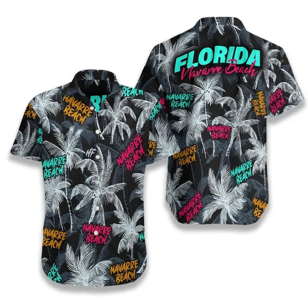Navarre Beach Coconut Tree Hawaiian Shirt | HW2985