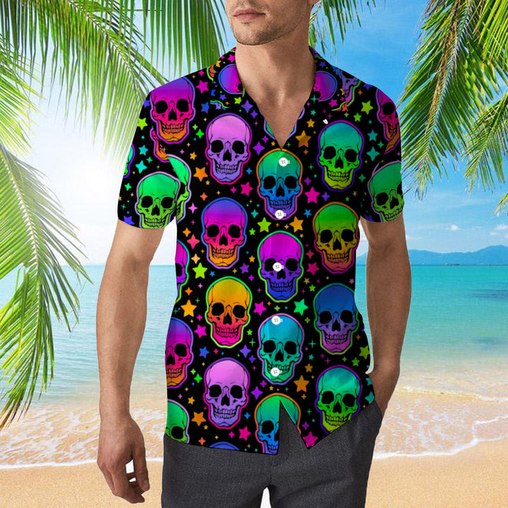 Neon Bright Skulls Hawaiian Shirt | For Men & Women | HW412-BehighStyle