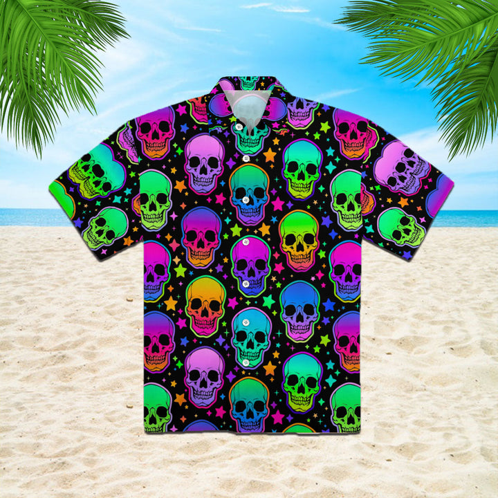 Neon Bright Skulls Hawaiian Shirt | For Men & Women | HW412-BehighStyle