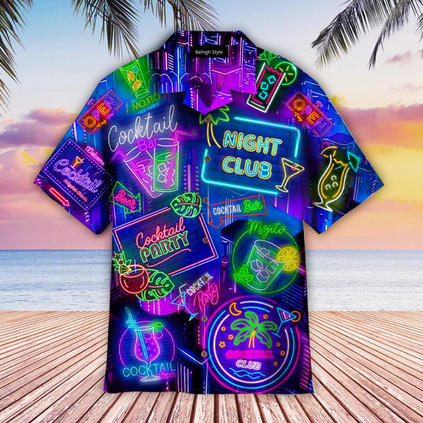 Neon Cocktail Night Club Hawaiian Shirt | For Men & Women | HW118-BehighStyle