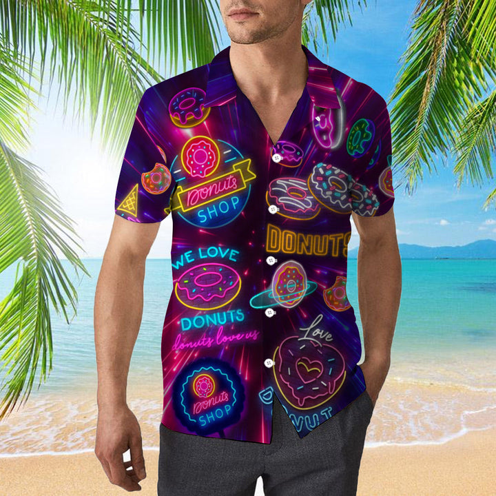 Neon Donuts Love Donuts Hawaiian Shirt | For Men & Women | HW313-BehighStyle