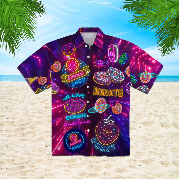 Neon Donuts Love Donuts Hawaiian Shirt | For Men & Women | HW313-BehighStyle