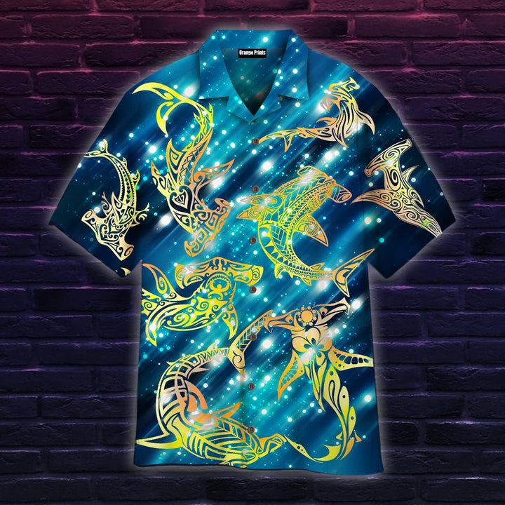 Neon Hammerhead Shark Maorie Aloha Hawaiian Shirt | For Men & Women | HW466-BehighStyle