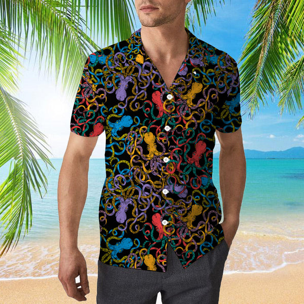 Neon Octopus Hawaiian Shirt | For Men & Women | HW933-BehighStyle