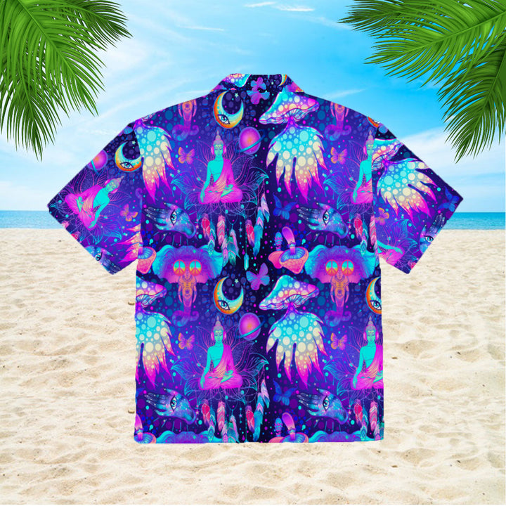 Neon Trippy Hippie Mushrooms Hawaiian Shirt | For Men & Women | HW398-BehighStyle