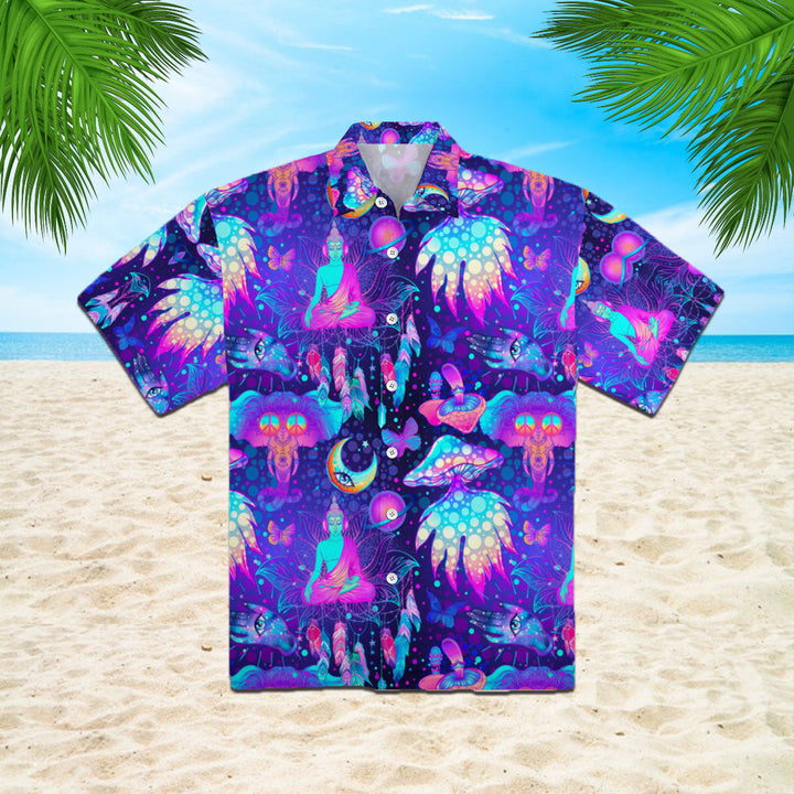 Neon Trippy Hippie Mushrooms Hawaiian Shirt | For Men & Women | HW398-BehighStyle