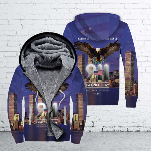 Never Forget 9/11 Memorial Fleece Zip Hoodie All Over Print | FZ285