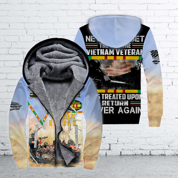 Never Forget Vietnam Veteran Fleece Zip Hoodie All Over Print | FZ360