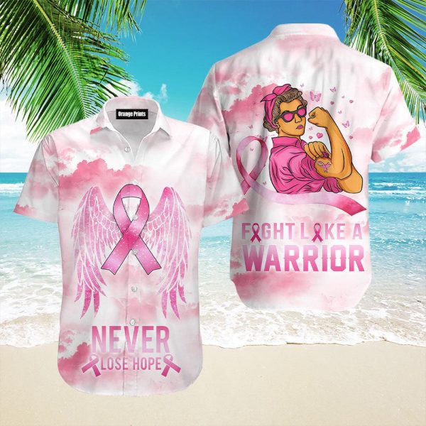 Never Lose Hope Breast Cancer Awareness Hawaiian Shirt | HW3124