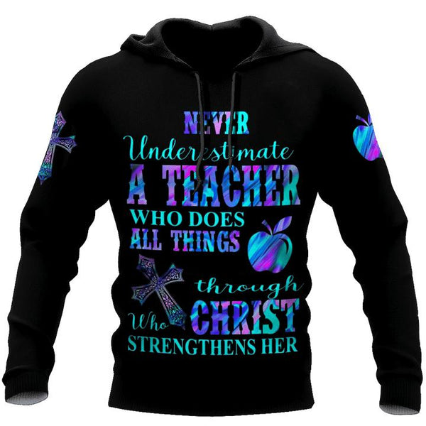 Never Undersetimate A Teacher 3D All Over Print | For Men & Women | Adult | HP1798-BehighStyle