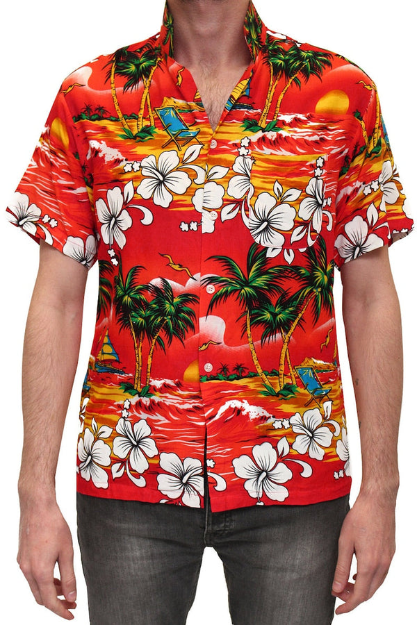 Night Party Holiday Floral Red Hawaiian Shirt | HW3190