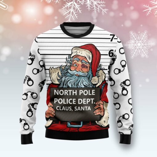 North Pole Police Dept Santa Claus Ugly Christmas Sweater | Adult | US1677