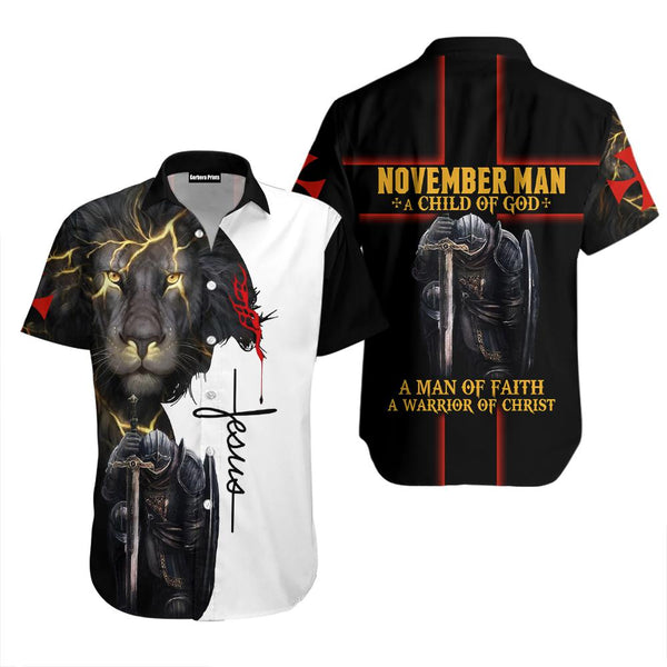 November Man A Child Of God A Warrior Of Christ Aloha Hawaiian Shirts For Men & For Women | WT7442