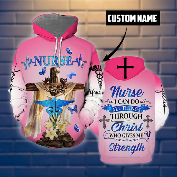 Nurse I Can Do All Thing Through Christ Custom Name 3D All Over Print | Adult | CN177