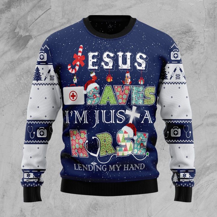 Nurse Life Jesus Ugly Christmas Sweater | For Men & Women | Adult | US1001-BehighStyle