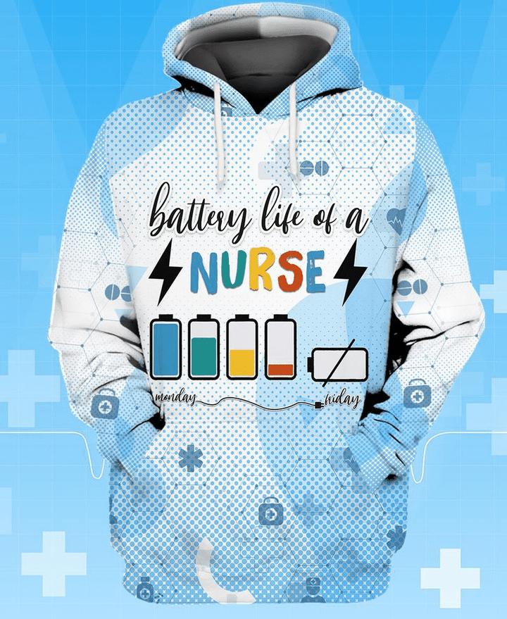 Nurse Life Shirt Battery Life Of A Nurse 3D All Over Print | For Men & Women | Adult | HP1775-BehighStyle