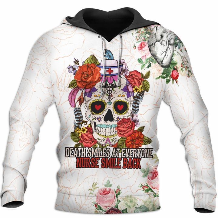 Nurse Sugar Skull Flower White 3D All Over Print | For Men & Women | Adult | HP1766-BehighStyle