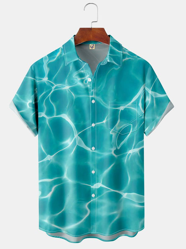 Ocean Blue Hawaii Hawaiian Shirt With Pocket| SP1050