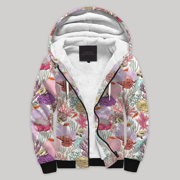 Ocean Coral Fleece Zip Hoodie All Over Print | FZ910