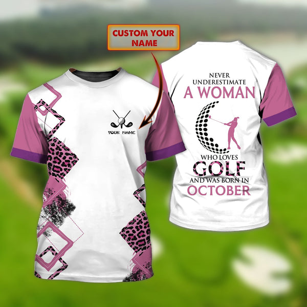 October Golf Girls Custom Name 3D All Over Print | For Men & Women | Adult | CN174-BehighStyle