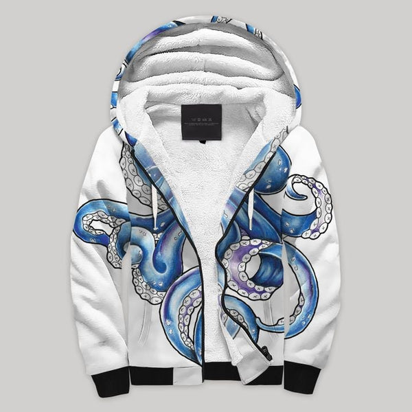 Octopus Fleece Zip Hoodie All Over Print | FZ767