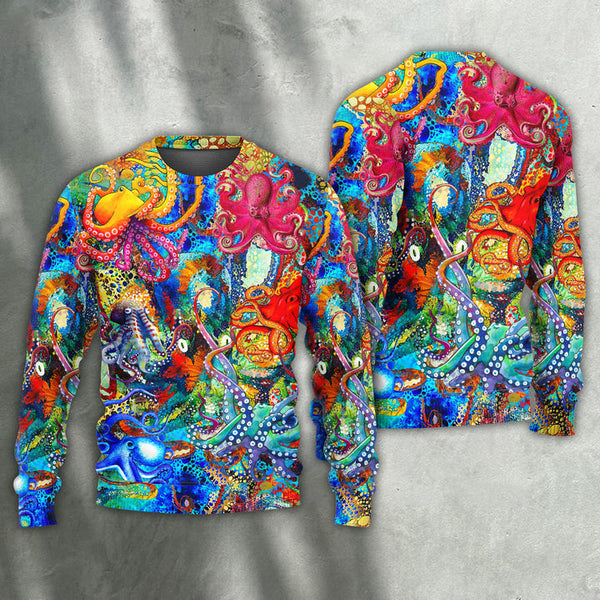 Octopus Lover Colorful Art Ugly Christmas Sweater | Adult | US2416