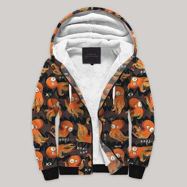 Octopus Ocean Fleece Zip Hoodie All Over Print | FZ860