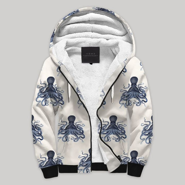 Octopus Ocean Fleece Zip Hoodie All Over Print | FZ864
