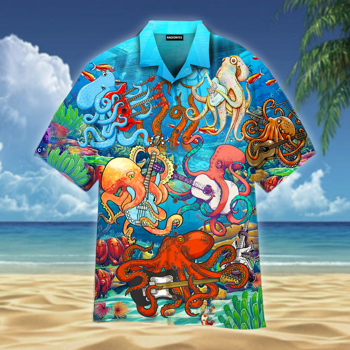 Octopus Playing Guitar Hawaiian Shirt | For Men & Women | HW2463-BehighStyle