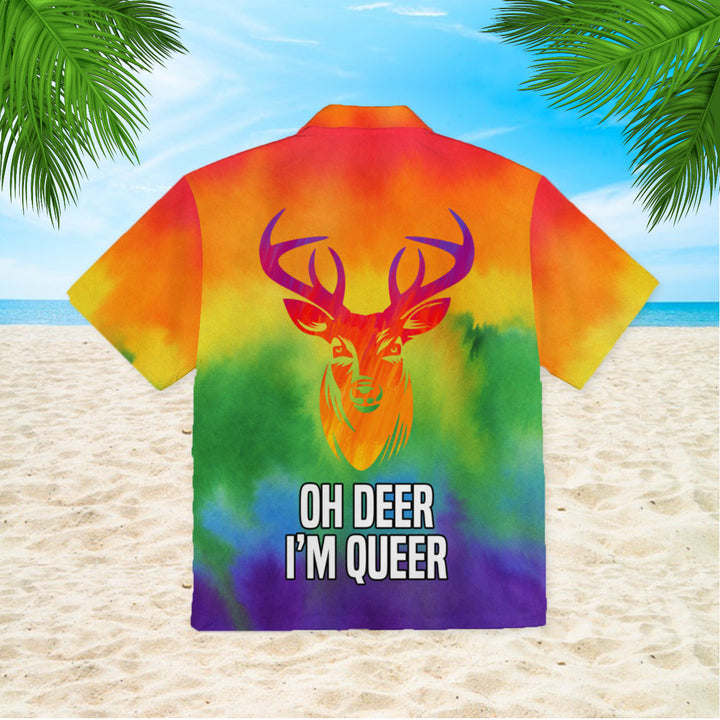 Oh Deer Im Queer I LGBT Rainbow I Gay Pride Hawaiian Shirt | For Men & Women | HW323-BehighStyle