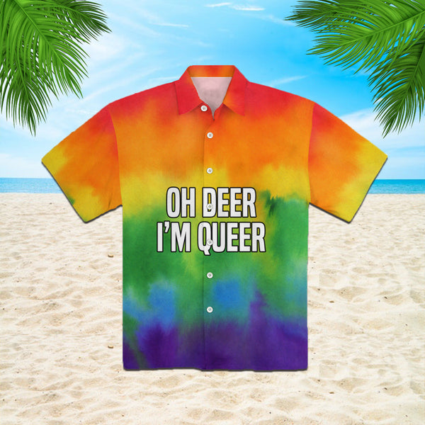 Oh Deer Im Queer I LGBT Rainbow I Gay Pride Hawaiian Shirt | For Men & Women | HW323-BehighStyle