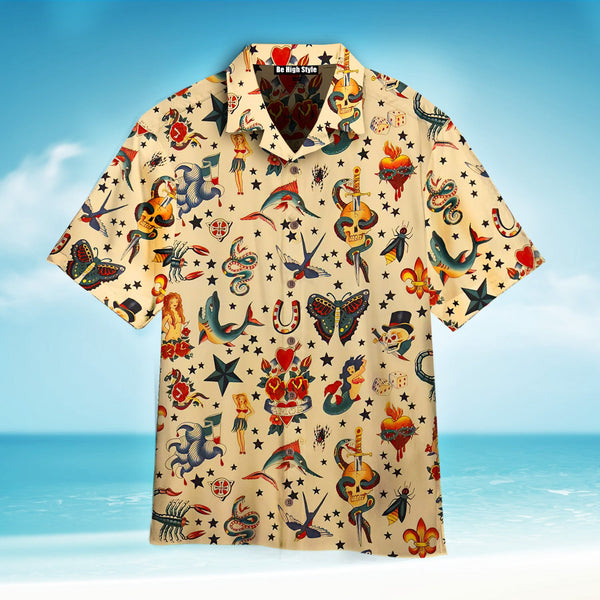 Old School Tatoo Summer Funny Hawaiian Shirt | HW966