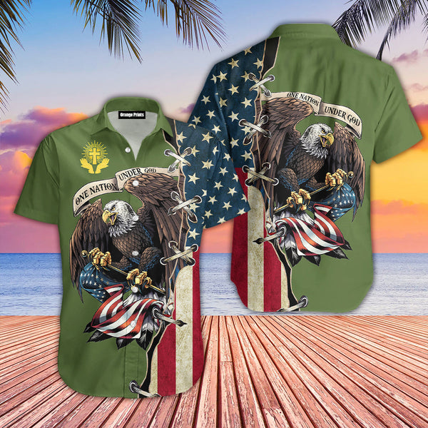 One Nation Under God Veteran Hawaiian Shirt | HW3275