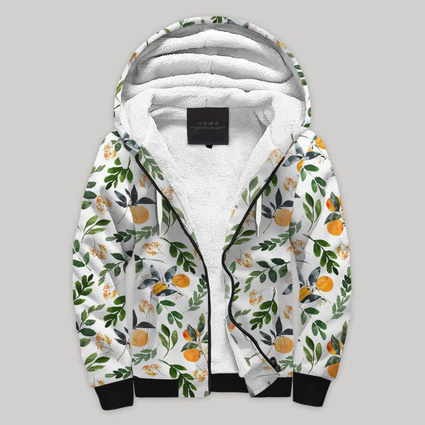Orange Fleece Zip Hoodie All Over Print | FZ891