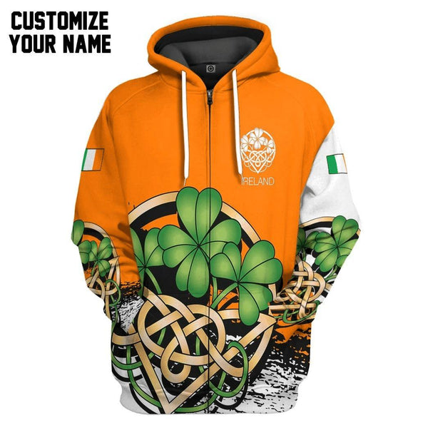 Orange Ireland St Patrick Day Custom Name 3D All Over Print | Adult | CN371
