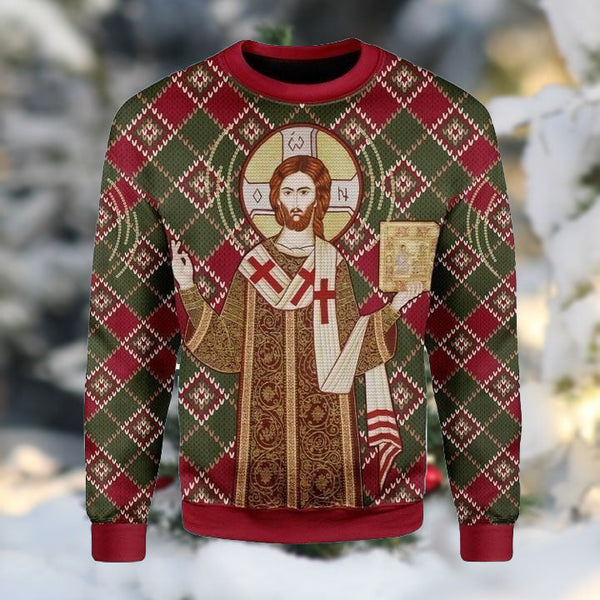 Orthodox Christianity Hold Bible Book Ugly Christmas Sweater | Adult | US2370