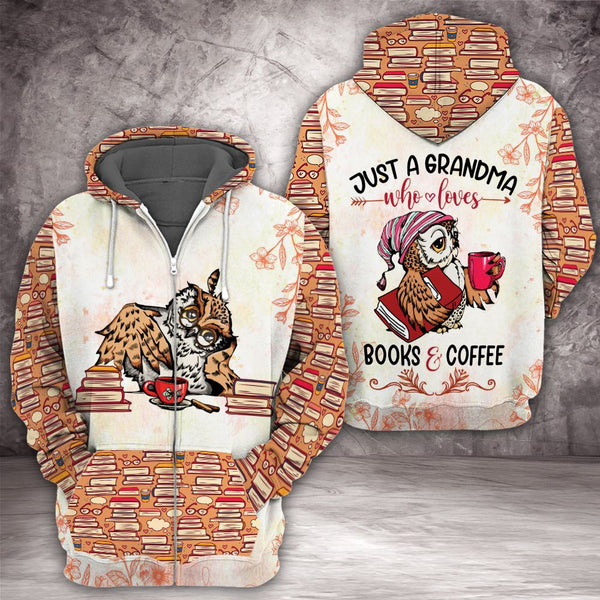 Owl Grandma Books Coffee 3D All Over Print | For Men & Women | Adult | HP1378-BehighStyle