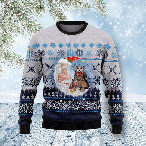 Owl Love Santa Moon Ugly Christmas Sweater | Adult | US1823