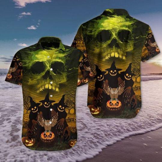 Owl On Pumpkin Halloween Hawaiian Shirt | HW2899