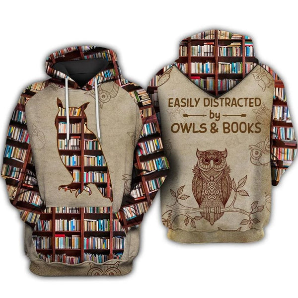 Owl Read Books Unique 3D All Over Print | For Men & Women | Adult | HP688-BehighStyle