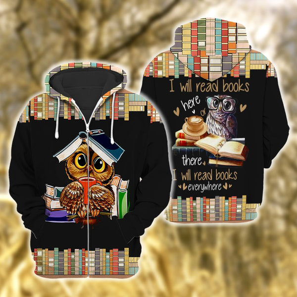 Owl Reading Book 3D All Over Print | For Men & Women | Adult | HP686-BehighStyle