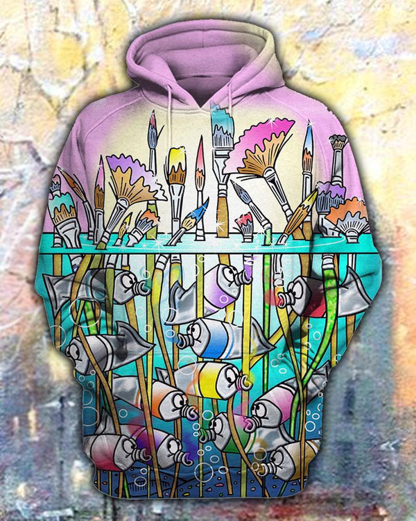 Painter With Fish Art 3D All Over Print | For Men & Women | Adult | HP1515-BehighStyle