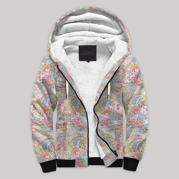 Paisley Fleece Zip Hoodie All Over Print | c