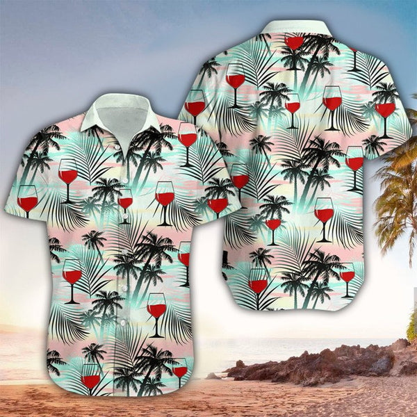 Palm Tree Red Wine Hawaiian Shirt | For Men & Women | HW1287-BehighStyle