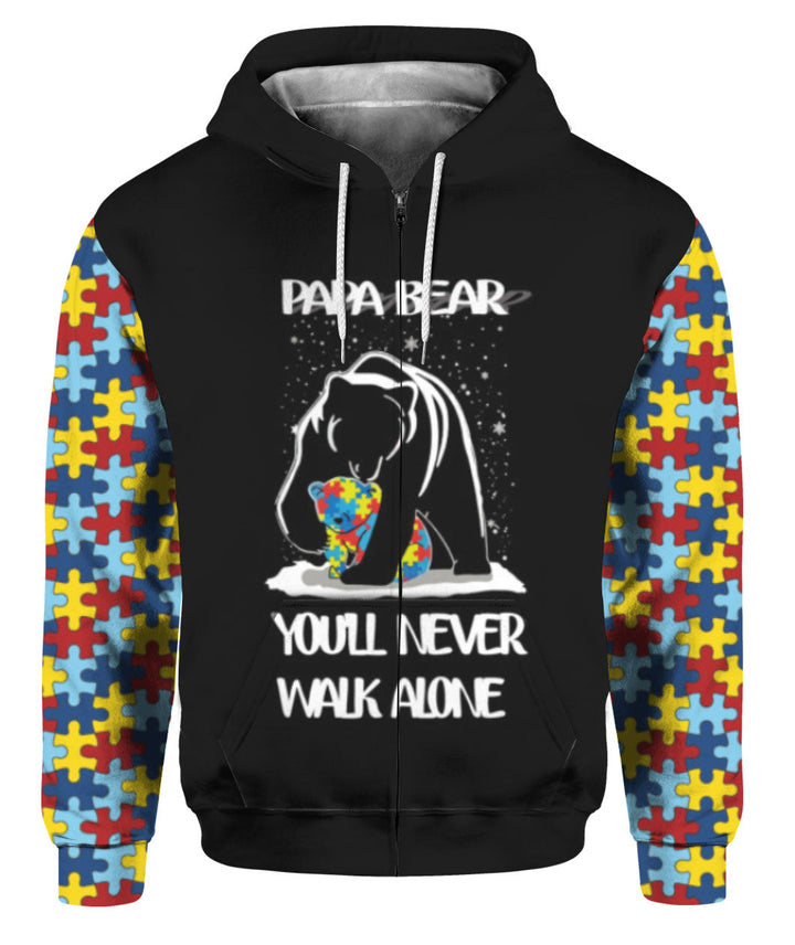 Papa Bear Autism Awareness 3D All Over Print | For Men & Women | Adult | HP984-BehighStyle