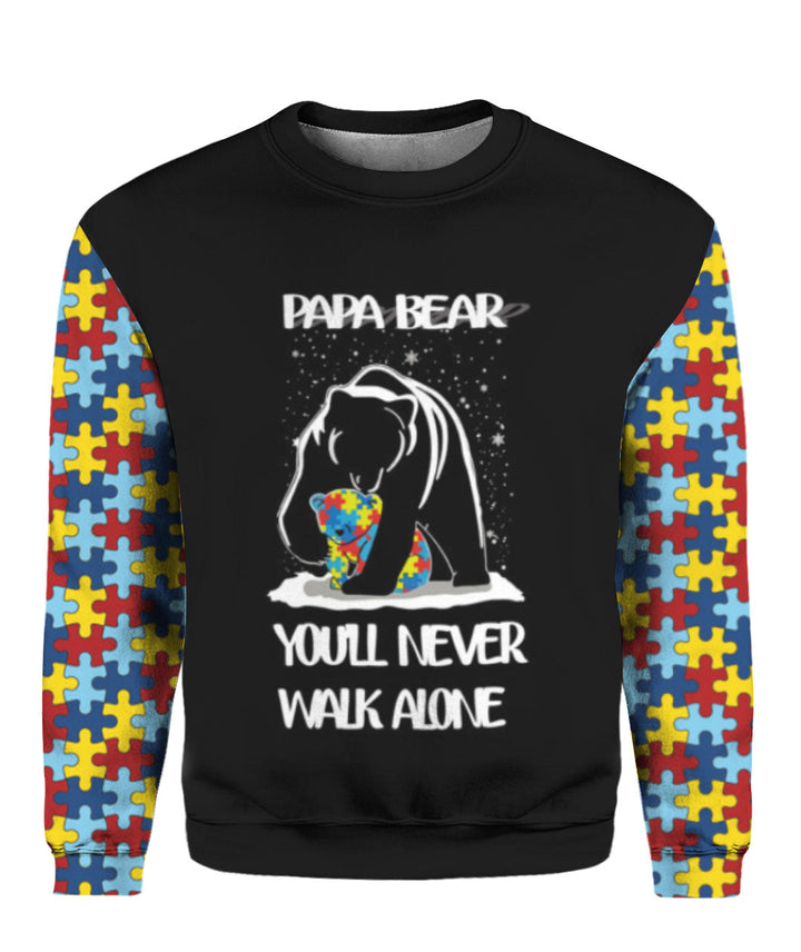 Papa Bear Autism Awareness 3D All Over Print | For Men & Women | Adult | HP984-BehighStyle