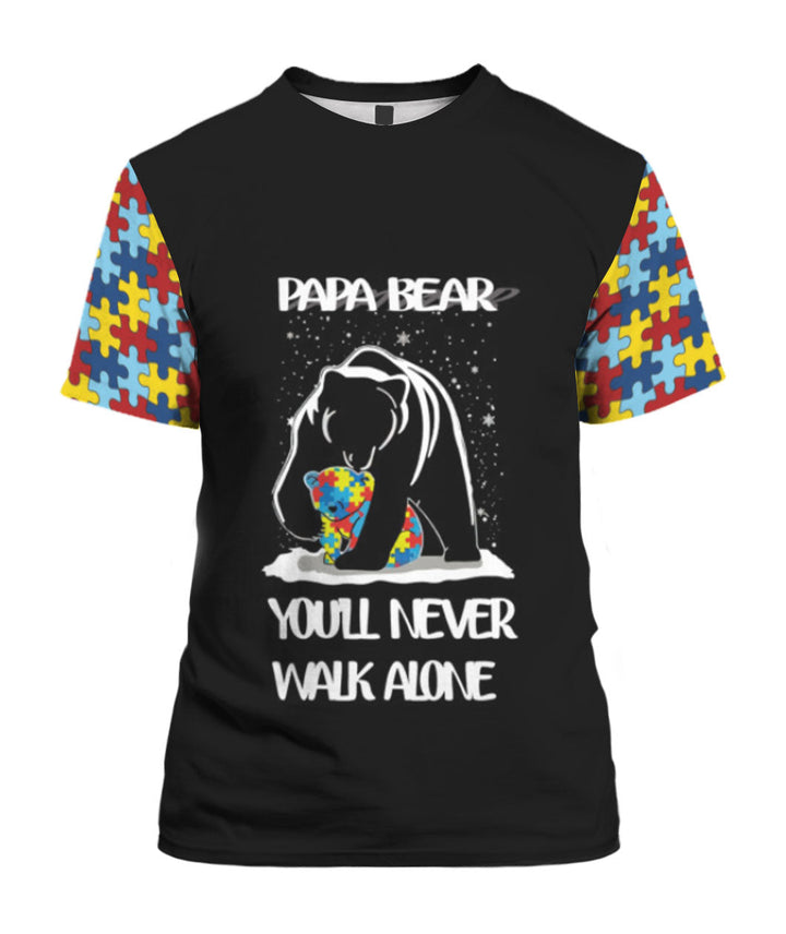 Papa Bear Autism Awareness 3D All Over Print | For Men & Women | Adult | HP984-BehighStyle